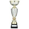 Picture of Gold|matt Silver 3 Stripe Trophy Cup With Plate (2in Centre) - 14.25in