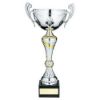Picture of Silver|gold Trophy Cup With Handles And Plate - 12.5in