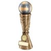 Picture of Brz|pew|gold Gaelic Football Leaf Column With Plate (1in Centre) - 9in