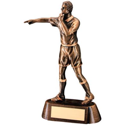 Picture of Brz~gold Resin Referee Figure With Plate