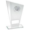 Picture of White|silver Printed Glass Plaque With Shooting Insert And Plate - 6.5in