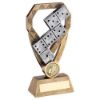 Picture of Brz|pew|gold Dominoes On Diamond With Plate (1in Centre) - 8in