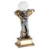 Picture of Brz|pew Male Golf Figure With Ball On Backdrop With Plate - 9.5in