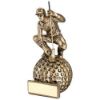 Picture of Brz|gold Crouching Golfer On Ball Base With Plate - 8.75in