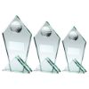 Picture of Jade Glass Pointed Plaque With Half Golf Ball And Plate - 5.75in
