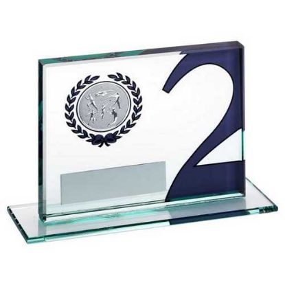Picture of Jade Glass Plaque With Multi Athletics Insert And Plate Silver 2nd