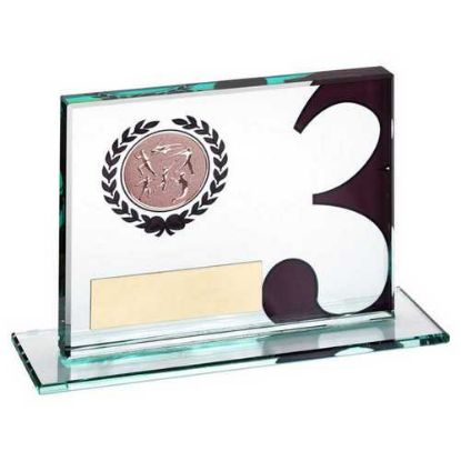 Picture of Jade Glass Plaque With Multi Athletics Insert And Plate Bronze 3rd