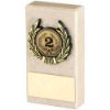 Picture of Cream Marble And Gold Trim Assembled Trophy (1in Centre) - 4 X 2in