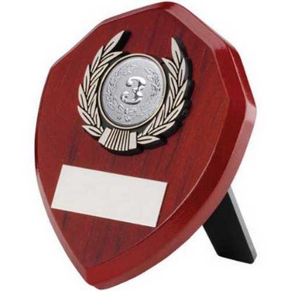 Picture of Rosewood Shield And Silver Trim Assembled Trophy (1in Centre)