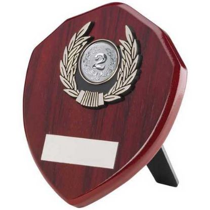 Picture of Rosewood Shield And Silver Trim Assembled Trophy (1in Centre)