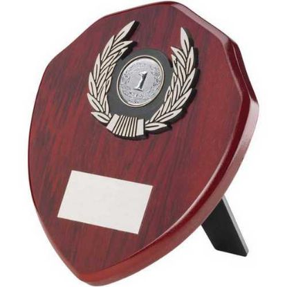 Picture of Rosewood Shield And Silver Trim Assembled Trophy (1in Centre)
