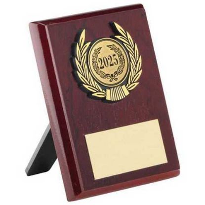 Picture of Rosewood Plaque And Gold Trim Assembled Trophy (1in Centre)