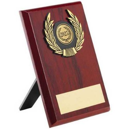 Picture of Rosewood Plaque And Gold Trim Assembled Trophy (1in Centre)