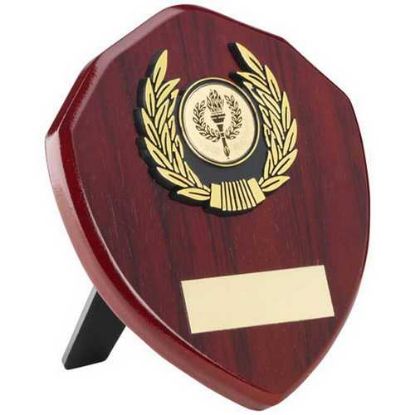 Picture of Rosewood Shield And Gold Trim Assembled Trophy (1in Centre)