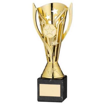 Picture of Gold Plastic Flash Cup On Black Marble Assembled Trophy (1" Cen)