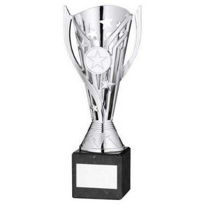 Picture of Silver Plastic Flash Cup On Black Marble Assembled Trophy (1" Cen)
