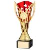 Picture of Gold|red Plastic Flash Cup On Black Marble Assembled Trophy (1" Cen) - 7.25in