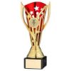 Picture of Gold|red Plastic Flash Cup On Black Marble Assembled Trophy (1" Cen) - 7.25in