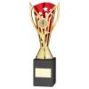 Picture of Gold|red Plastic Flash Cup On Black Marble Assembled Trophy (1" Cen) - 9in