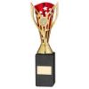 Picture of Gold|red Plastic Flash Cup On Black Marble Assembled Trophy (1" Cen) - 10in