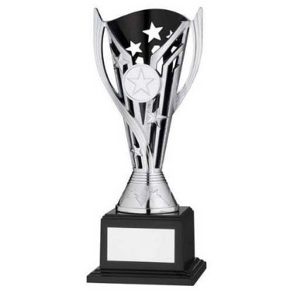 Picture of Silver~black Plastic Flash Cup On Base Assembled Trophy (1" Cen)