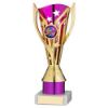 Picture of Gold|purple Plastic Flash Cup Assembled On Marble With Tube (1in Cen) - 8in