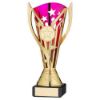 Picture of Gold|purple Plastic Flash Cup On Blk Marble Assembled Trophy (1" Cen) - 6.75in