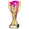 Picture of Gold|purple Plastic Flash Cup On Blk Marble Assembled Trophy (1" Cen) - 6.75in