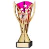 Picture of Gold|purple Plastic Flash Cup On Blk Marble Assembled Trophy (1" Cen) - 6.75in