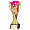 Picture of Gold|purple Plastic Flash Cup On Blk Marble Assembled Trophy (1" Cen) - 7.25in