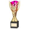 Picture of Gold|purple Plastic Flash Cup On Blk Marble Assembled Trophy (1" Cen) - 8in