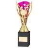 Picture of Gold|purple Plastic Flash Cup On Blk Marble Assembled Trophy (1" Cen) - 9in