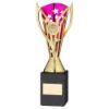 Picture of Gold|purple Plastic Flash Cup On Blk Marble Assembled Trophy (1" Cen) - 9in