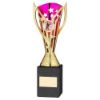 Picture of Gold|purple Plastic Flash Cup On Blk Marble Assembled Trophy (1" Cen) - 9in
