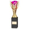 Picture of Gold|purple Plastic Flash Cup On Blk Marble Assembled Trophy (1" Cen) - 10in