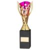 Picture of Gold|purple Plastic Flash Cup On Blk Marble Assembled Trophy (1" Cen) - 10in