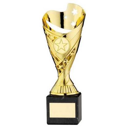 Picture of Gold Plastic Sabre Cup On Black Marble Assembled Trophy (1" Cen)