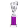Picture of Silver|purple Plastic Sabre Cup Assembled On Marble (1in Cen) - 10in