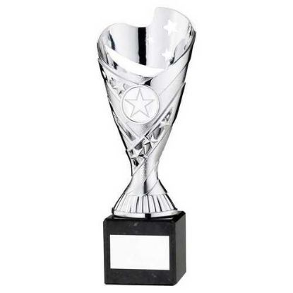 Picture of Silver Plastic Sabre Cup On Black Marble Assembled Trophy (1" Cen)