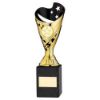 Picture of Gold|blk Plastic Sabre Cup On Blk Marble Assembled Trophy (1" Cen) - 9in
