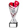 Picture of Silver|pink Plastic Sabre Cup On Blk Marble Assembled Trophy (1" Cen) - 7.25in