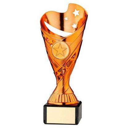 Picture of Copper Plastic Sabre Cup On Black Marble Assembled Trophy (1" Cen) - 7.25in