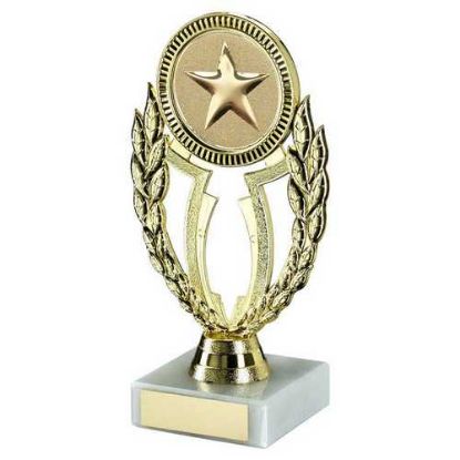 Picture of Gold Wreath Holder Assembled On Marble (2in Centre)