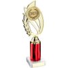 Picture of Gold|red Plastic Laurel Holder Assembled On Marble - (2" Cen|3" Tube) 10in
