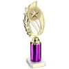 Picture of Gold|purple Plastic Laurel Holder Assembled On Marble - (2" Cen|3" Tube) 10in