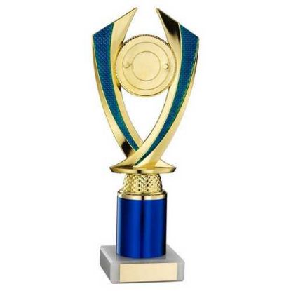 Picture of Gold|blue Diamond Holder Assembled On Marble - (2" Cen|2" Tube) 8.75in