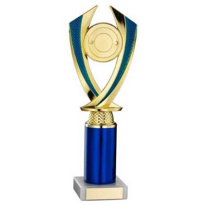 Picture of Gold|blue Diamond Holder Assembled On Marble - (2" Cen|3" Tube) 9.75in