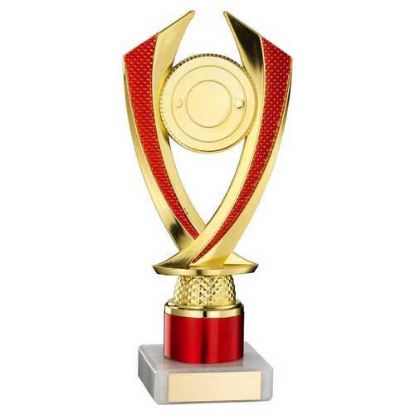 Picture of Gold|red Diamond Holder Assembled On Marble - (2" Cen|1" Tube) 7.75in