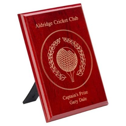 Picture of Rosewood Finish Plaque Fitted With Plastic Strut (Portrait)