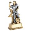 Picture of Brz|gold|pew Female Darts Figure With Star Backing With Plate (1in Centre) - 7in
